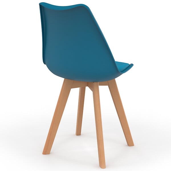 ID MARKET - Lot de 4 chaises scandinaves SARA bleu canard pour salle à manger - large