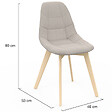 ID MARKET - Lot de 4 chaises scandinaves GABY beige en tissu pour salle à manger - vignette