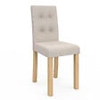 ID MARKET - Lot de 4 chaises POLGA capitonnées beiges pour salle à manger - vignette