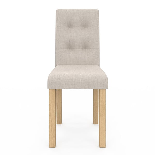ID MARKET - Lot de 4 chaises POLGA capitonnées beiges pour salle à manger - large