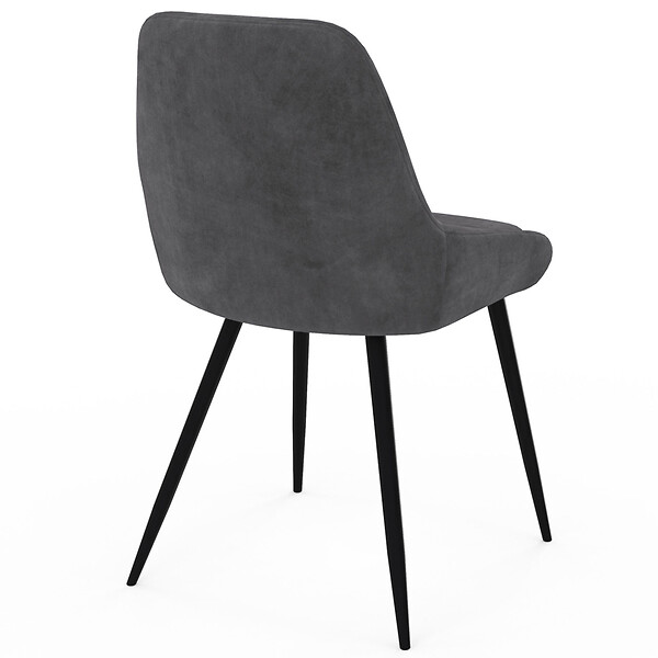 ID MARKET - Lot de 6 chaises THALYA en velours gris foncé avec accoudoirs - large