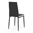 ID MARKET - Lot de 6 chaises ROMANE noires bandeau blanc pour salle à manger - vignette