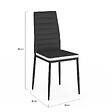 ID MARKET - Lot de 6 chaises ROMANE noires bandeau blanc pour salle à manger - vignette