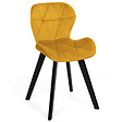 ID MARKET - Lot de 4 chaises ROBINE en velours mix color bleu, gris foncé, gris clair et jaune - vignette