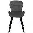 ID MARKET - Lot de 4 chaises ROBINE en velours mix color bleu, gris foncé, gris clair et jaune - vignette