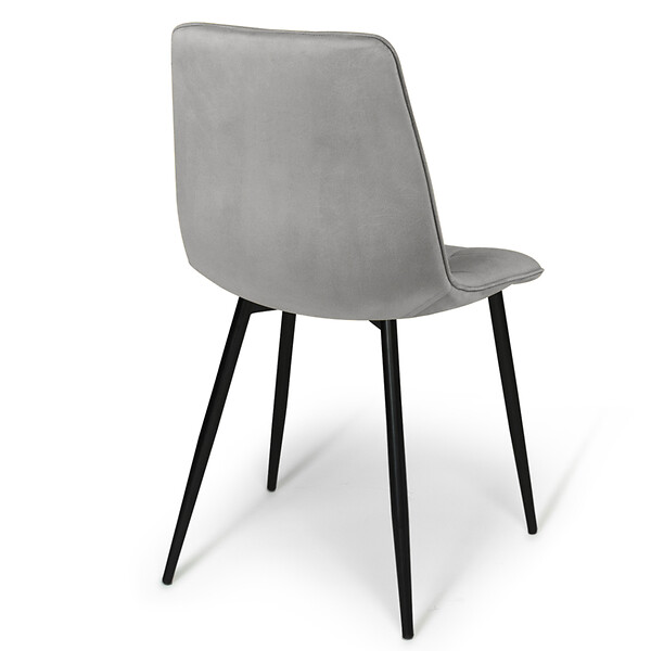 ID MARKET - Lot de 6 chaises MILA en velours mix color bleu x2, gris foncé x2, gris clair x2 - large