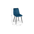 ID MARKET - Lot de 6 chaises MILA en velours mix color bleu x2, gris foncé x2, gris clair x2 - vignette
