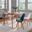 ID MARKET - Lot de 4 chaises scandinaves SARA mix color pastel rose, blanc, gris clair, bleu - vignette