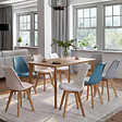 ID MARKET - Lot de 8 chaises scandinaves SARA mix color pastel rose x2, blanc x2, gris clair x2, bleu x2 - vignette