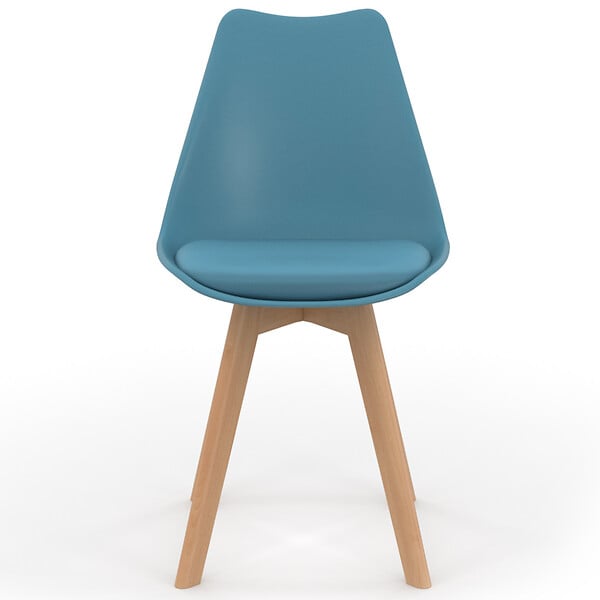 ID MARKET - Lot de 8 chaises scandinaves SARA mix color pastel rose x2, blanc x2, gris clair x2, bleu x2 - large
