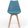 ID MARKET - Lot de 8 chaises scandinaves SARA mix color pastel rose x2, blanc x2, gris clair x2, bleu x2 - vignette