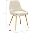 ID MARKET - Lot de 4 chaises THALYA en velours beige et pieds effet bois avec accoudoirs - vignette