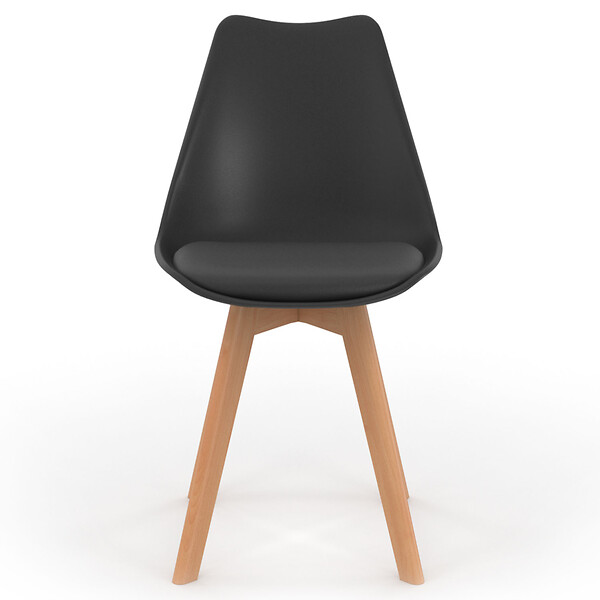 ID MARKET - Lot de 8 chaises scandinaves SARA mix color blanc x2, gris clair x2, gris foncé x2, noir x2 - large