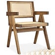 TECTAKE - Chaise de salle à manger cannage viennois style boho chêne clair - vignette