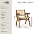 TECTAKE - Chaise de salle à manger cannage viennois style boho chêne clair - vignette