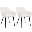ID MARKET - Lot de 2 chaises de salle à manger, fauteuils de table SHELIA en tissu bouclette - vignette