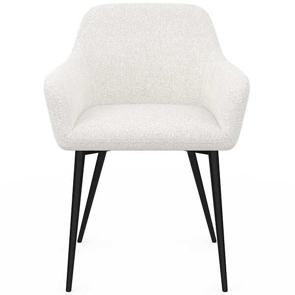 ID MARKET - Lot de 2 chaises de salle à manger, fauteuils de table SHELIA en tissu bouclette - large