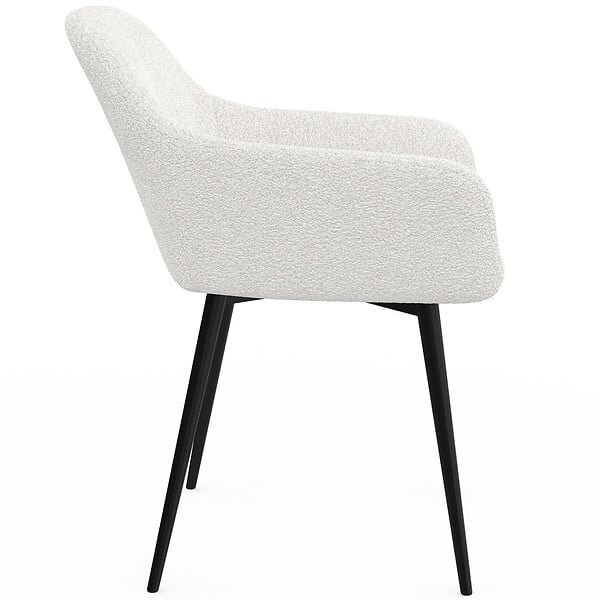 ID MARKET - Lot de 2 chaises de salle à manger, fauteuils de table SHELIA en tissu bouclette - large