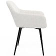 ID MARKET - Lot de 2 chaises de salle à manger, fauteuils de table SHELIA en tissu bouclette - vignette