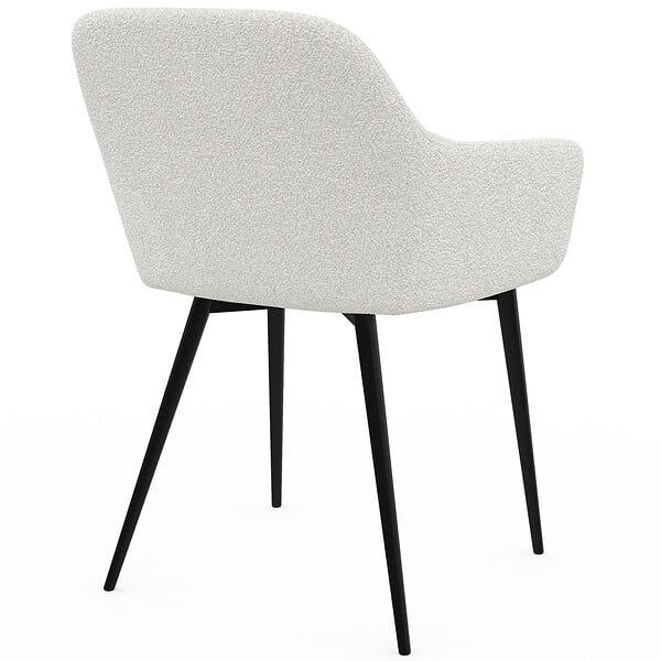 ID MARKET - Lot de 2 chaises de salle à manger, fauteuils de table SHELIA en tissu bouclette - large