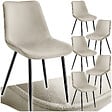 TECTAKE - Lot de 6 chaises Rembourrées aspect velours assise Ergonomique crème - vignette