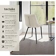 TECTAKE - Lot de 6 chaises Rembourrées aspect velours assise Ergonomique crème - vignette