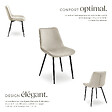 TECTAKE - Lot de 6 chaises Rembourrées aspect velours assise Ergonomique crème - vignette