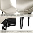 TECTAKE - Lot de 6 chaises Rembourrées aspect velours assise Ergonomique crème - vignette