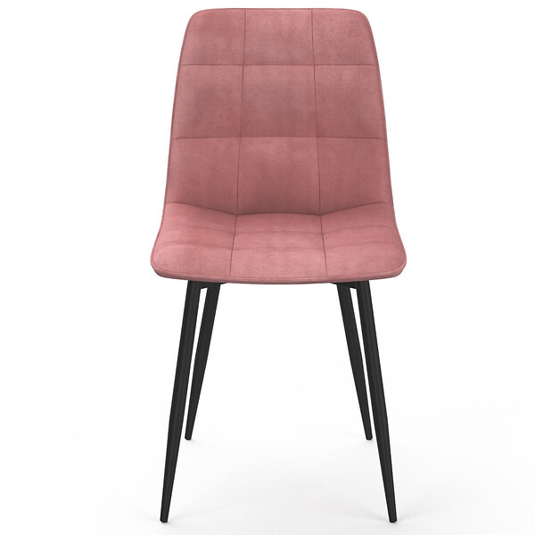 ID MARKET - Lot de 8 chaises MILA en velours mix color bleu x3, rose x3, jaune ocre x2 - large
