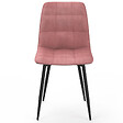 ID MARKET - Lot de 8 chaises MILA en velours mix color bleu x3, rose x3, jaune ocre x2 - vignette