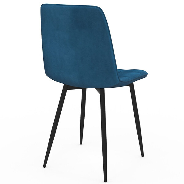ID MARKET - Lot de 8 chaises MILA en velours mix color bleu x3, rose x3, jaune ocre x2 - large