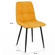 ID MARKET - Lot de 8 chaises MILA en velours mix color bleu x3, rose x3, jaune ocre x2 - vignette