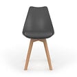 ID MARKET - Lot de 4 chaises scandinaves SARA mix color gris foncé, gris clair, blanc et noir - vignette