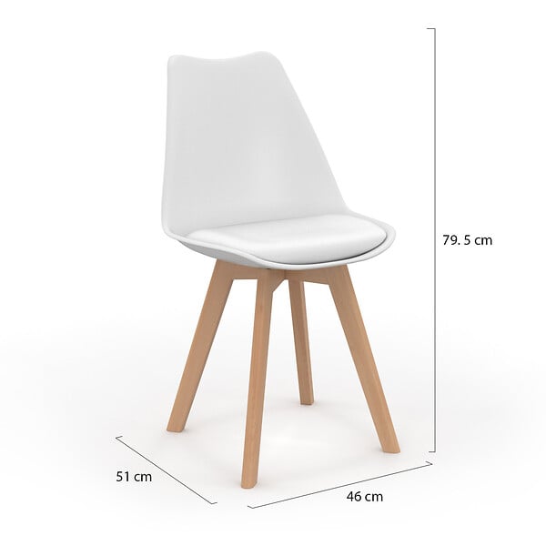 ID MARKET - Lot de 4 chaises scandinaves SARA mix color gris foncé, gris clair, blanc et noir - large