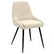 ID MARKET - Lot de 4 chaises THALYA en velours beige avec accoudoirs - vignette