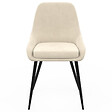 ID MARKET - Lot de 4 chaises THALYA en velours beige avec accoudoirs - vignette