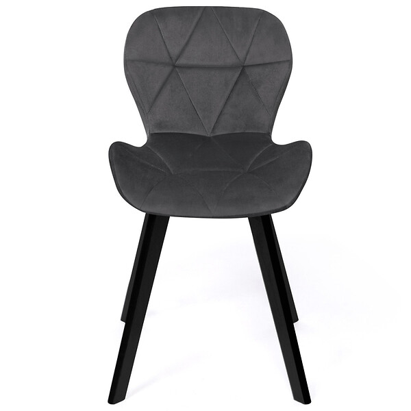 ID MARKET - Lot de 4 chaises ROBINE en velours mix color pastel bleu, gris clair, gris foncé, rose - large