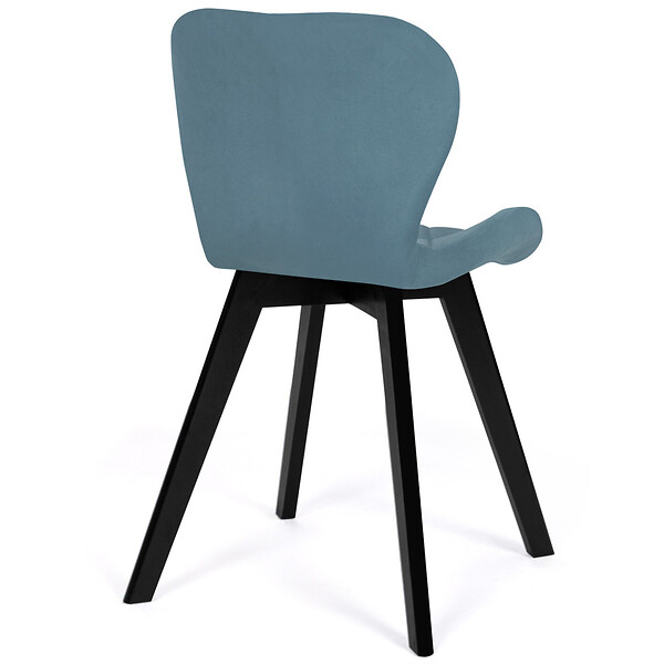 ID MARKET - Lot de 4 chaises ROBINE en velours mix color pastel bleu, gris clair, gris foncé, rose - large