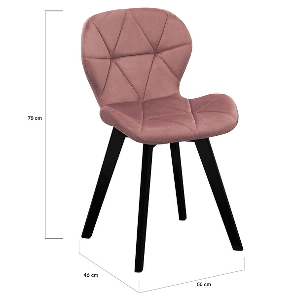 ID MARKET - Lot de 4 chaises ROBINE en velours mix color pastel bleu, gris clair, gris foncé, rose - large