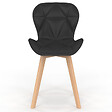 ID MARKET - Lot de 6 chaises ROBINE en PU noires pour salle à manger - vignette