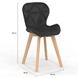 ID MARKET - Lot de 6 chaises ROBINE en PU noires pour salle à manger - vignette