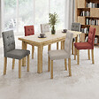 ID MARKET - Lot de 6 chaises POLGA capitonnées mix color gris, terracotta et beige - vignette