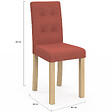 ID MARKET - Lot de 6 chaises POLGA capitonnées mix color gris, terracotta et beige - vignette