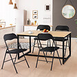 ID MARKET - Lot de 4 chaises pliantes KITY noires en PU - vignette