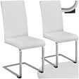 TECTAKE - Ensemble de 2 chaises de salle à manger Rembourrées aspect cuir blanc - vignette