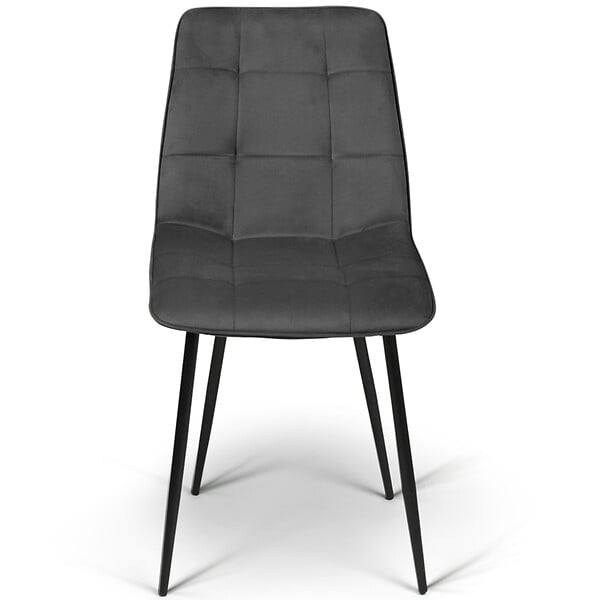 ID MARKET - Lot de 6 chaises MILA en velours mix color terracotta x2, gris foncé x2 et beige x2 - large