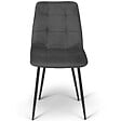 ID MARKET - Lot de 6 chaises MILA en velours mix color terracotta x2, gris foncé x2 et beige x2 - vignette