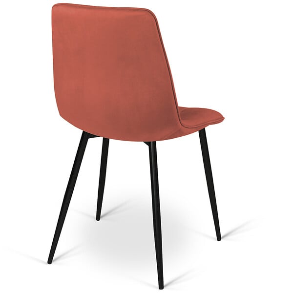 ID MARKET - Lot de 6 chaises MILA en velours mix color terracotta x2, gris foncé x2 et beige x2 - large