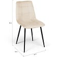 ID MARKET - Lot de 6 chaises MILA en velours mix color terracotta x2, gris foncé x2 et beige x2 - vignette