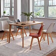 ID MARKET - Lot de 4 chaises scandinaves SARA mix color gris foncé, terracotta, beige x2 - vignette